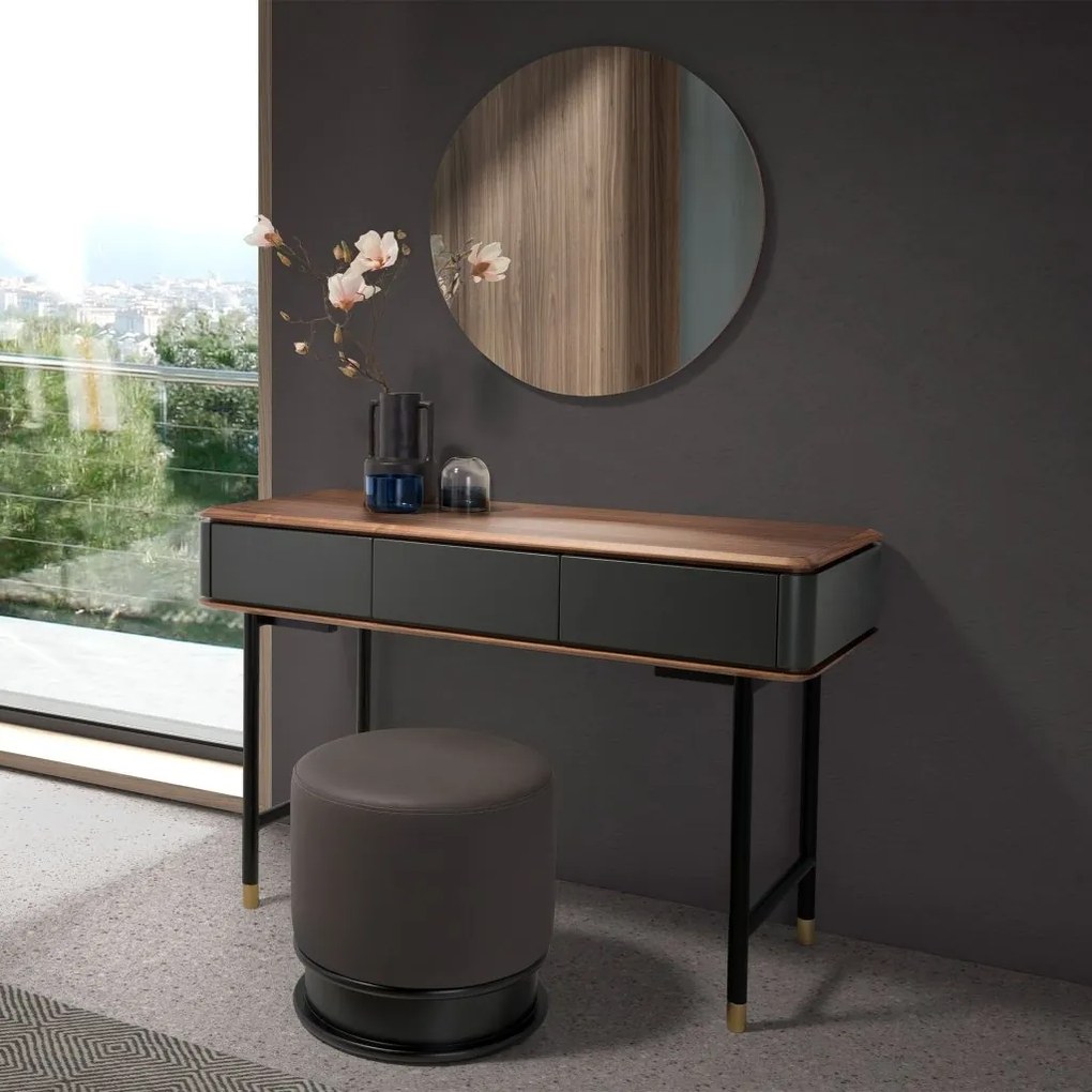 Consola deosebita design LUX Dark Grey-Walnut 120x50cm