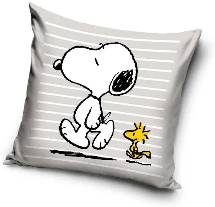 Snoopy Woodstock husă pernă din catifea 40x40 cm