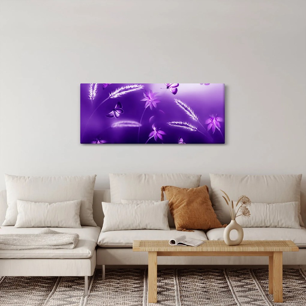 Tablou - Lunca cu fluturi (120x50 cm)