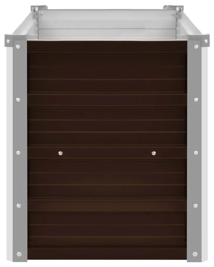 Strat inaltat de gradina, maro, 160x40x45 cm, otel galvanizat