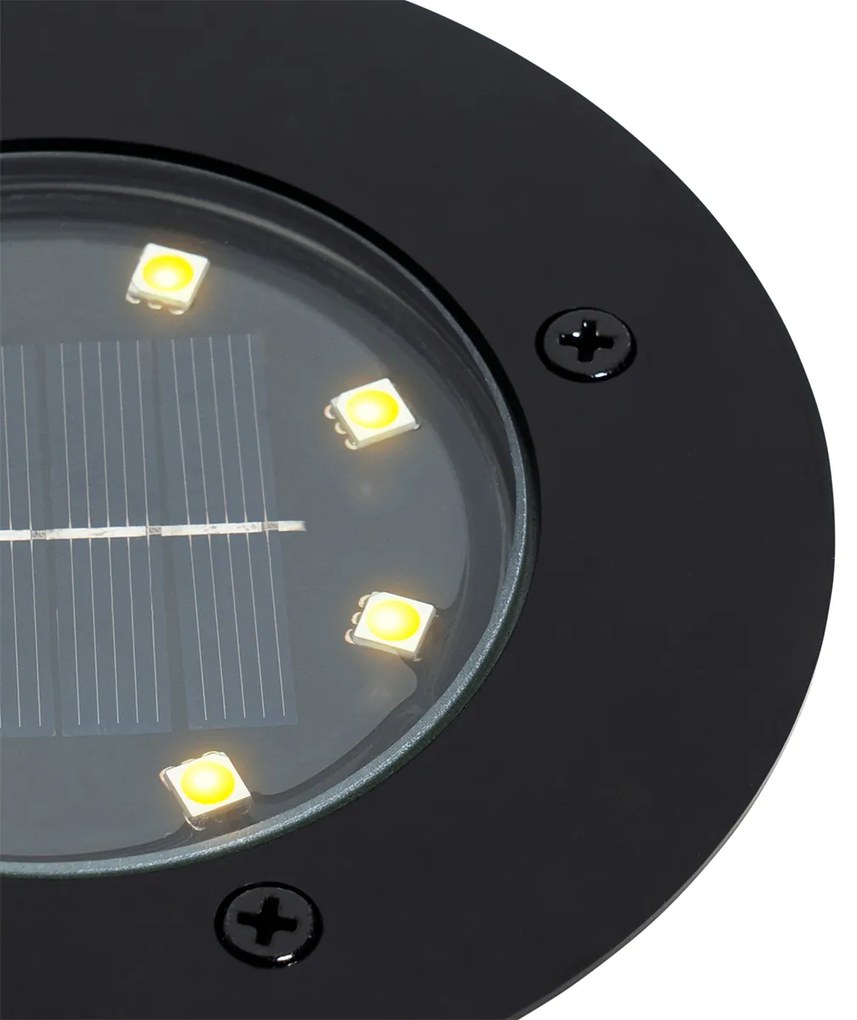 Set de 6 spoturi de sol negre, cu LED, IP65 Solar - Terry