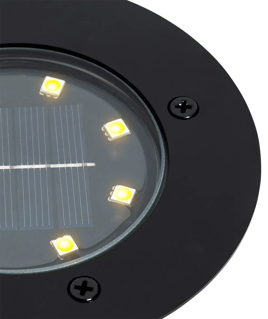 Set de 6 spoturi de sol negru cu LED IP65 solar - Terry