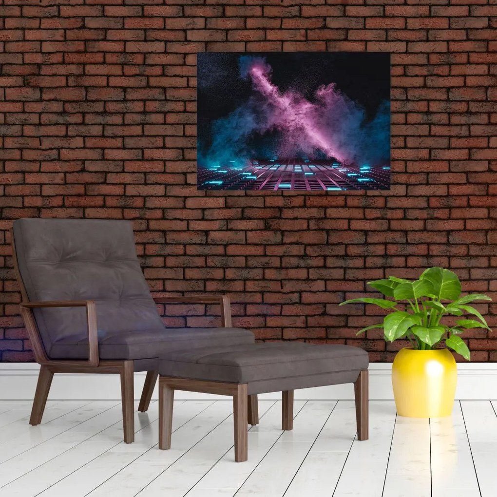 Tablou - Fum roz-albastru (70x50 cm)