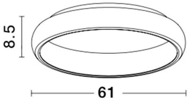 Plafoniera LED moderna design slim 61cm ALBI maro NVL-8105612