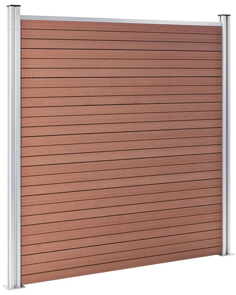 Gard de gradina, maro, 1045 x 186 cm, WPC 1, Maro, 6 sectiuni