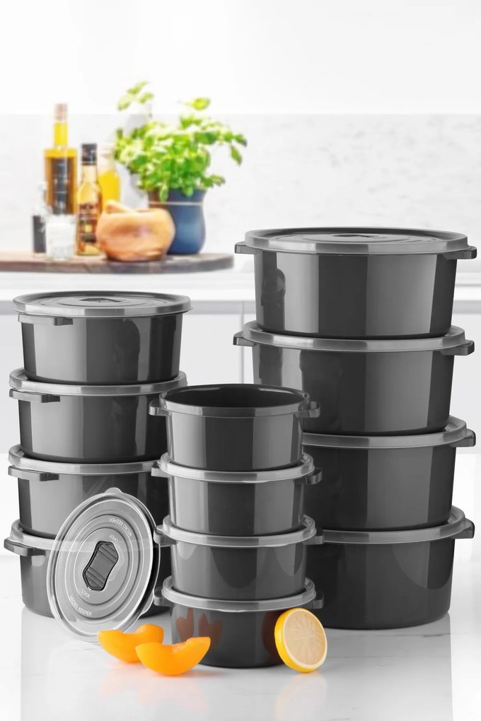 Set 12 cutii depozitare , UnicUtil, Premium Versatile, Antracit