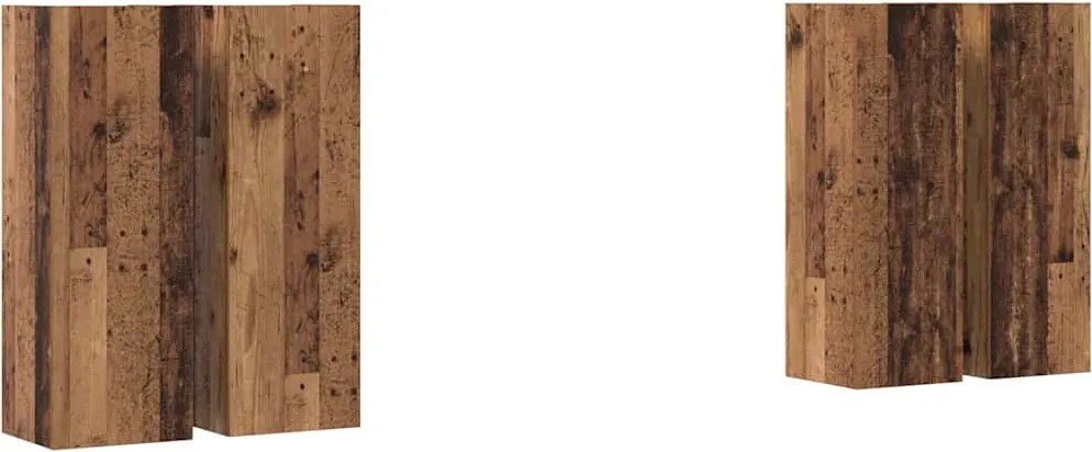 vidaXL Set comodă TV Pe perete 4 pcs Lemn Vechi Lemn compozit