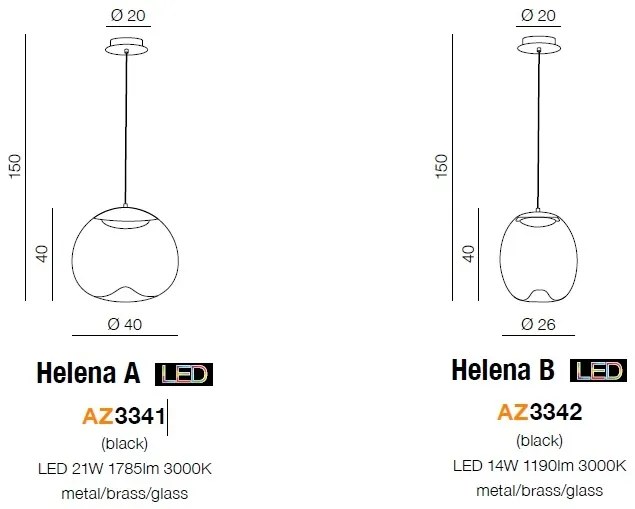 Lustra / Pendul LED design modern 40cm Helena A ZZ AZ3341