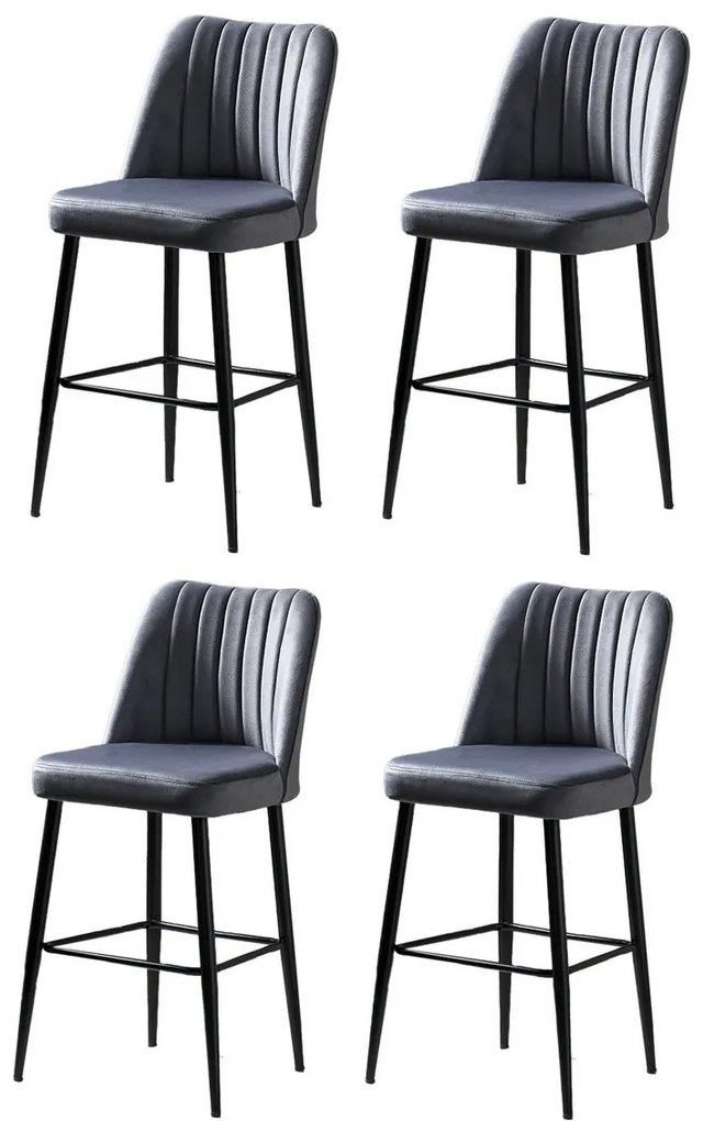 Set de scaune de bar Vento Grey and Black, 4buc., 4 buc