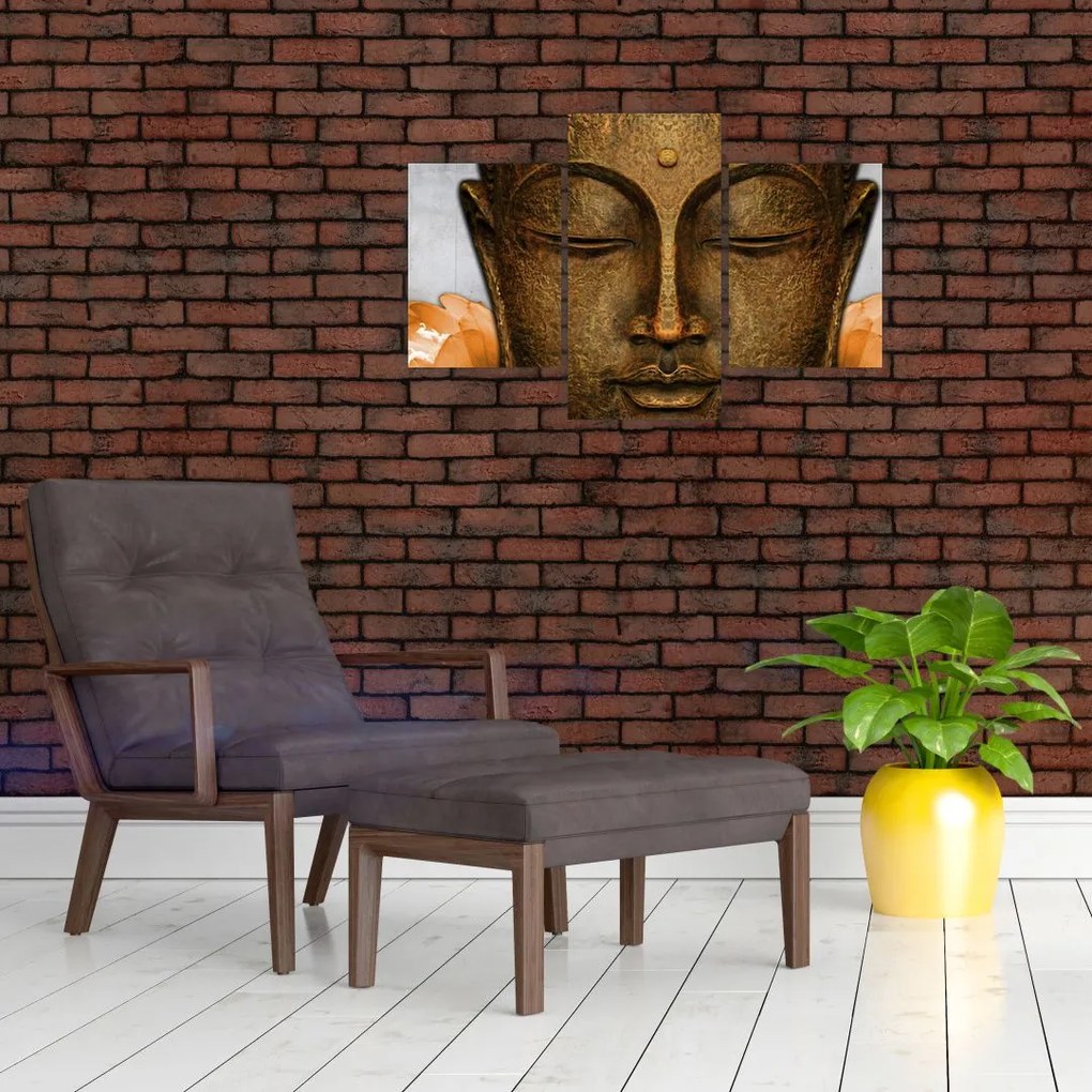 Tablou cu statuie cu detaliu a feței (90x60 cm)
