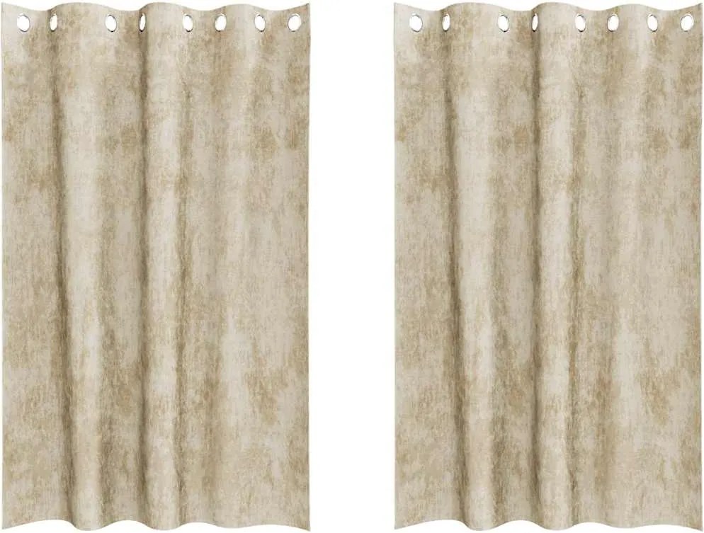 vidaXL Cortine din catifea cu perdele 2 pcs Crem 175 x 140 cm Catifea