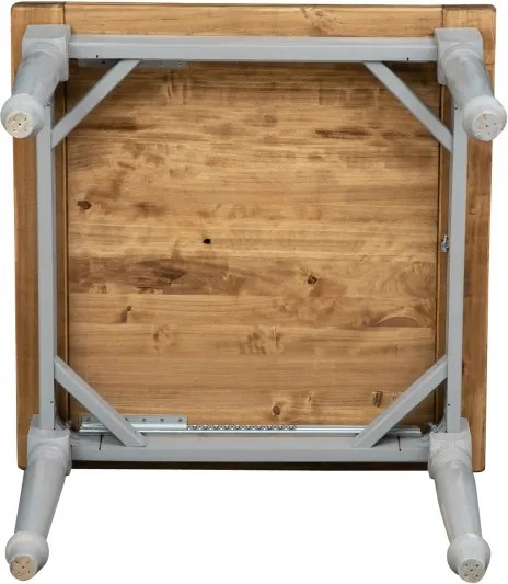 Masa pliabila, L90(180) 90 H80 cm, culoare natur gri antic, Lemn masiv