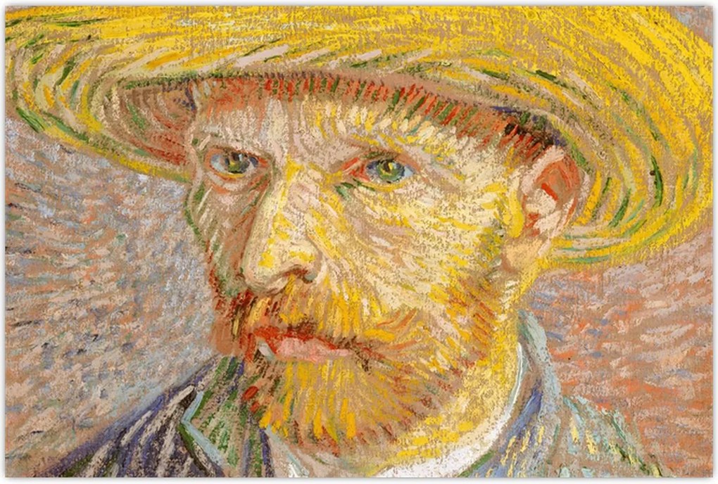 Tablou - Vincent van Gogh, Self-Portrait with a Straw Hat (The Potato Peeler), reproducere (90x60 cm)