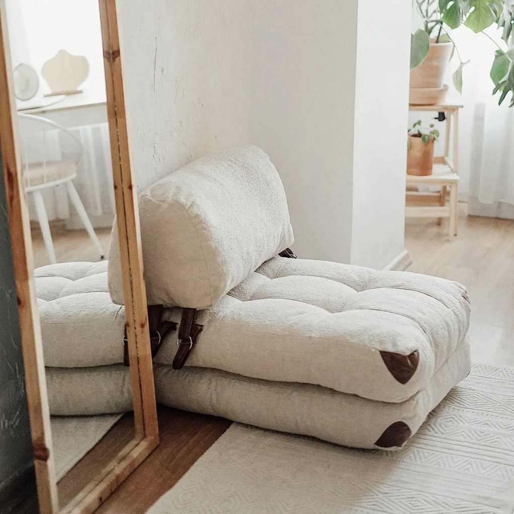 Fotoliu Fold Teddy Cream