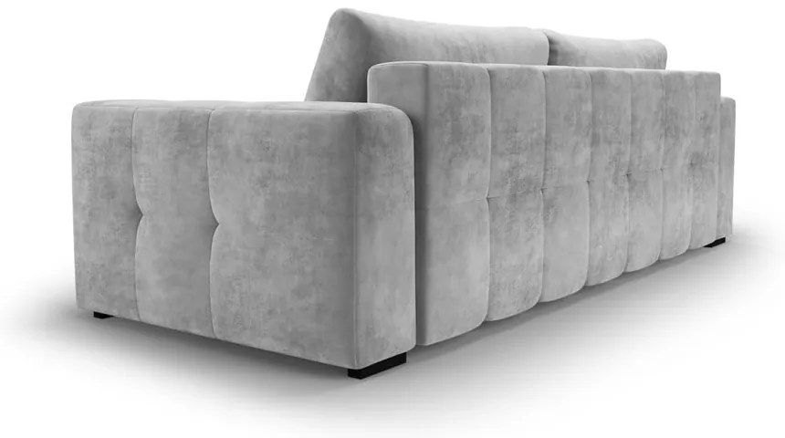 Canapea extensibila din catifea Milo Casa Luca, gri deschis