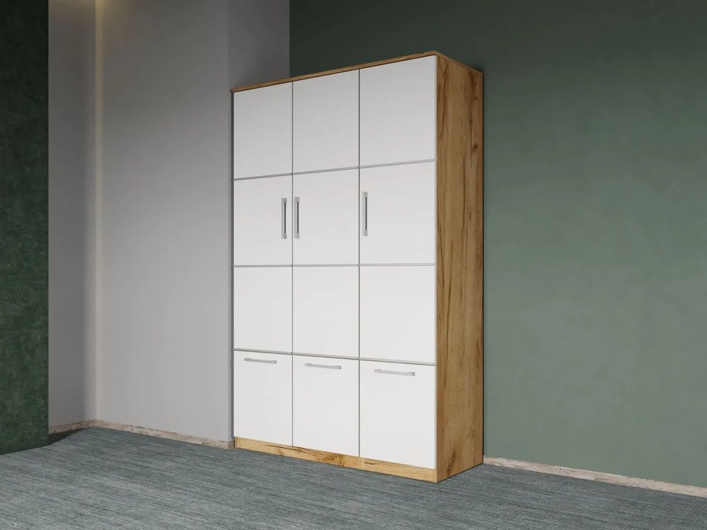 Set mobila dormitor complet Alb/Stejar Adapto C01
