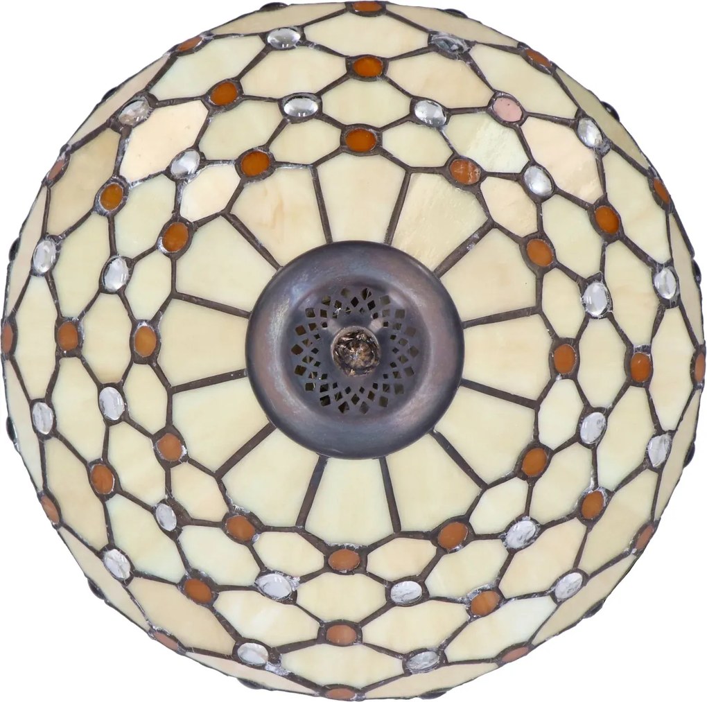 Lampa de masa Tiffany Cream h 45 cm, abajur 30 cm