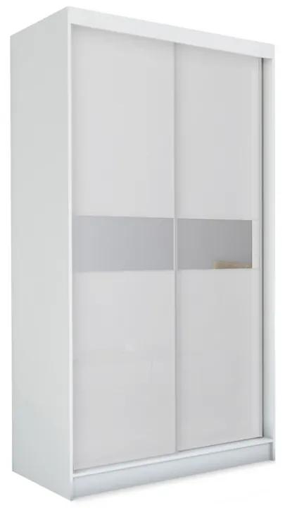 Expedo Dulap cu uși glisante și oglindă ALEXA + Amortizor, alb, 150x216x61