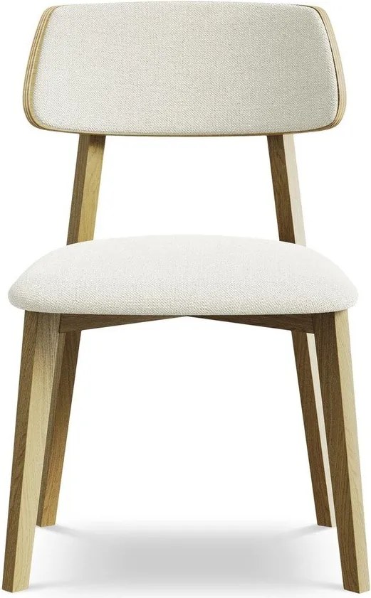 Scaun de dining crem din lemn masiv Niu – Makamii