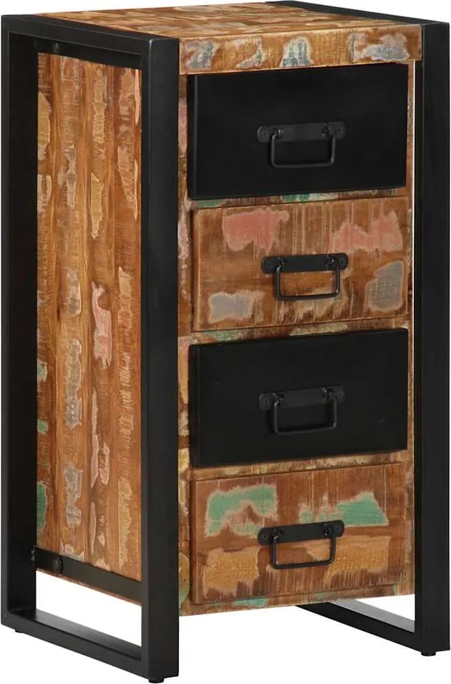 vidaXL Dulap cu sertar multicolor 40x40x75 cm lemn masiv recuperat