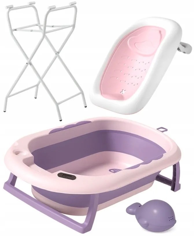 Cada de baie pliabilă pentru copii VAIANA PREMIUM cu șezlong și suport - mai multe culori Violet