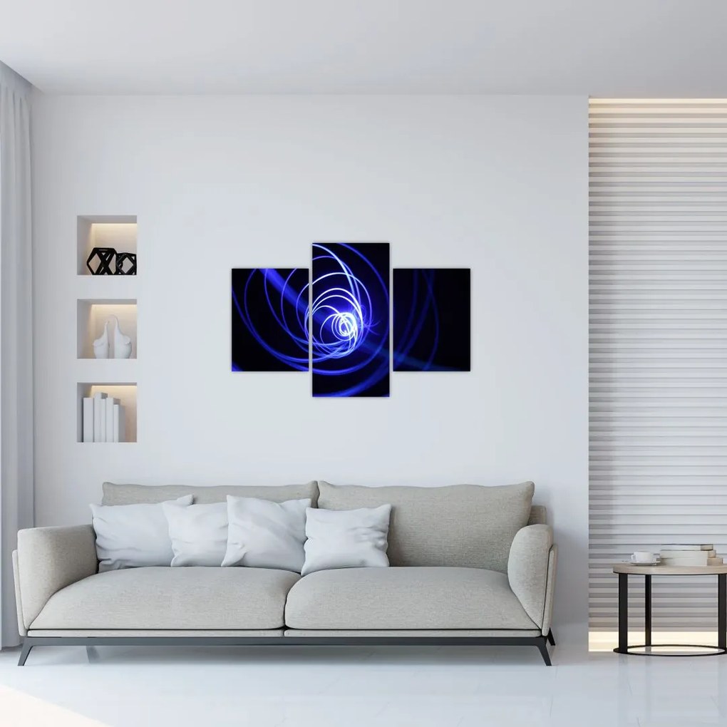 Tablou cu spirale albastre (90x60 cm)