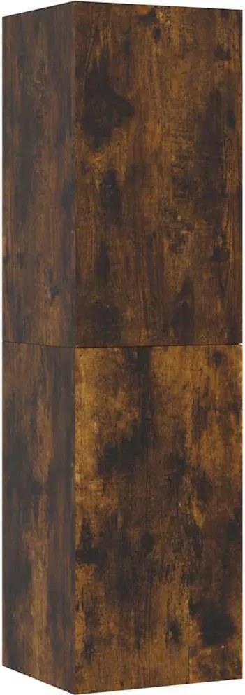 vidaXL Comodă TV cu montaj pe perete, stejar fumuriu, 30,5x30x110 cm