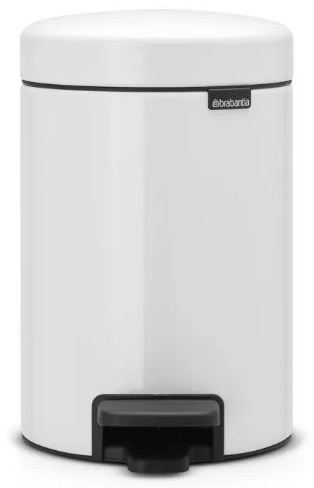 Cos cu pedala Brabantia NewIcon, 3 L, Inchidere usoara, Baza antiderapanta, Alb