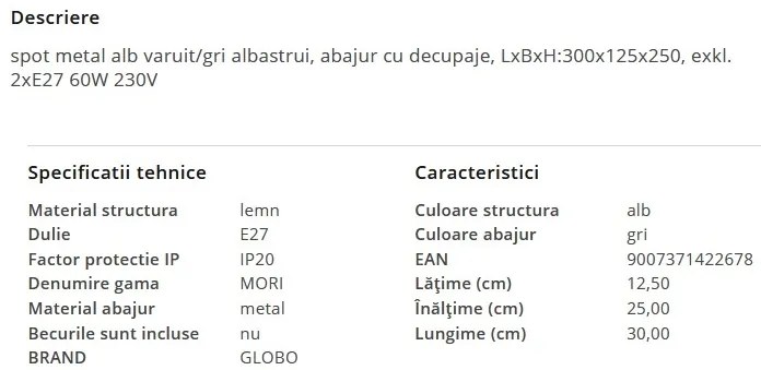 Aplica de perete/tavan moderna MORI 2
