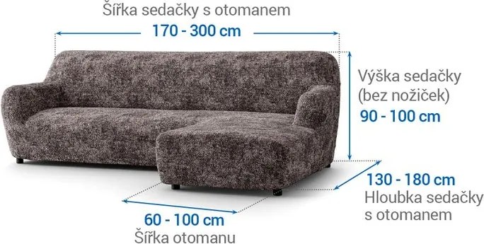 Gaico Huse bielastice MARMO maro canapea cu otoman dreapta (l. 170 - 300 cm)
