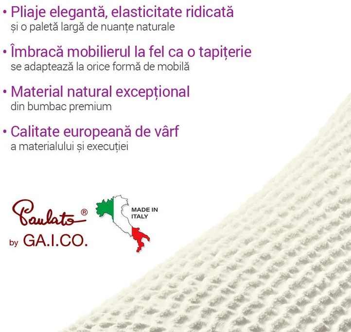 Huse bielastice COSTINA smântânii colţar (l. 350 - 530 cm)