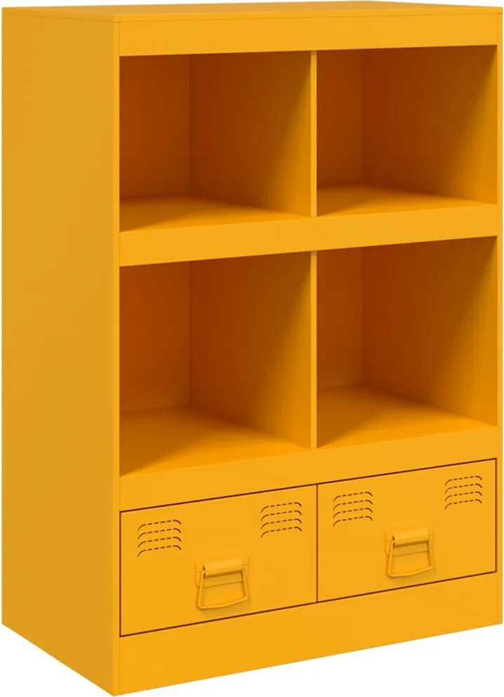 vidaXL Noptieră, galben muștar, 67x39x95 cm oțel