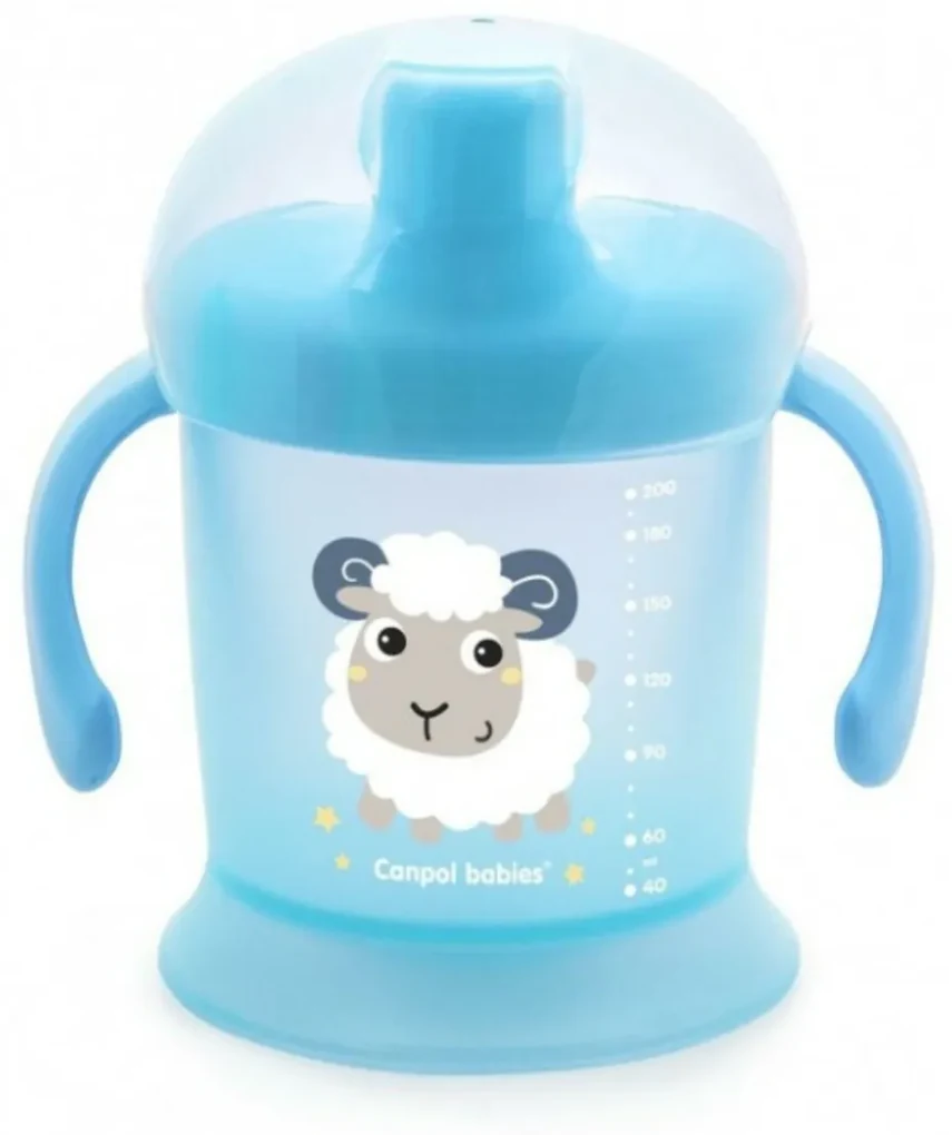 Canpol Babies Iepurașul &amp; COMPANIE cană care nu se toarnă Miel, albastru