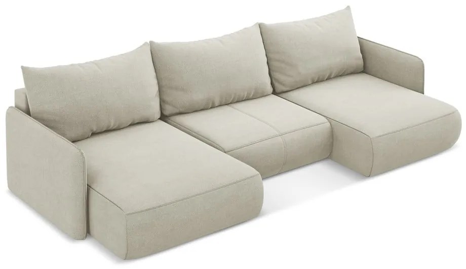 Colțar crem extensibil/cu spațiu de depozitare Nanea – Makamii