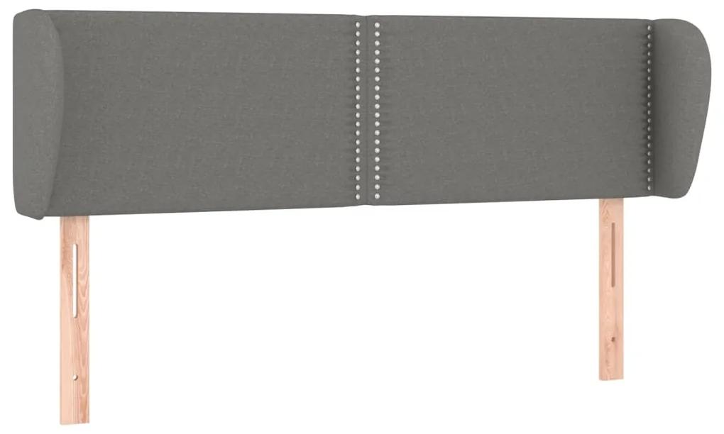 Tablie de pat cu aripioare gri inchis 147x23x78 88 cm textil 1, Morke gra, 147 x 23 x 78 88 cm