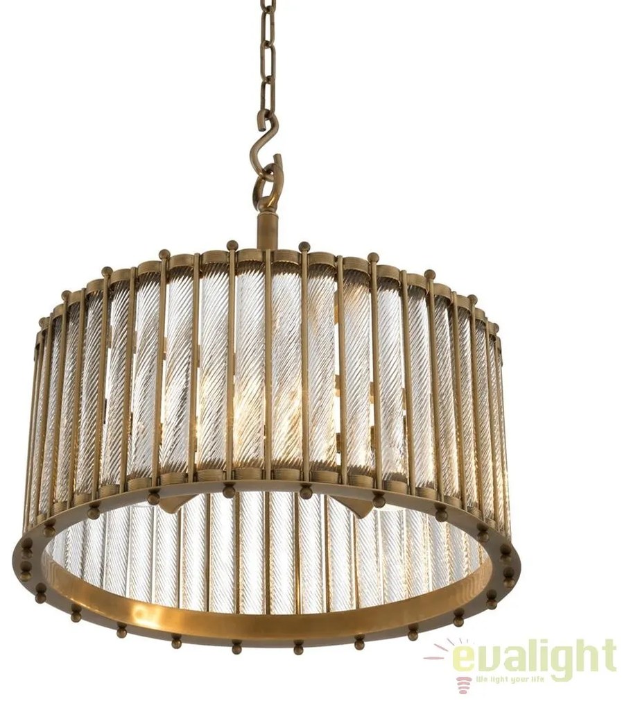 Lustra design LUX cu sticla modelata manual Tiziano, alama antic 111132 HZ