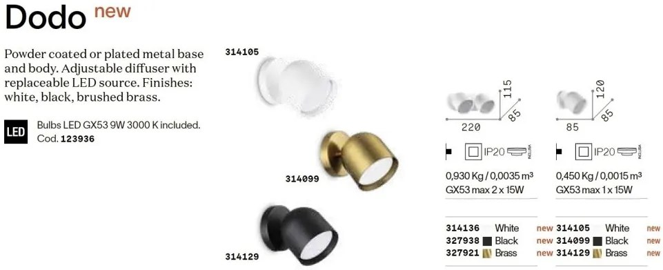 Aplica cu Spot stil modern minimalist Dodo ap1 alama