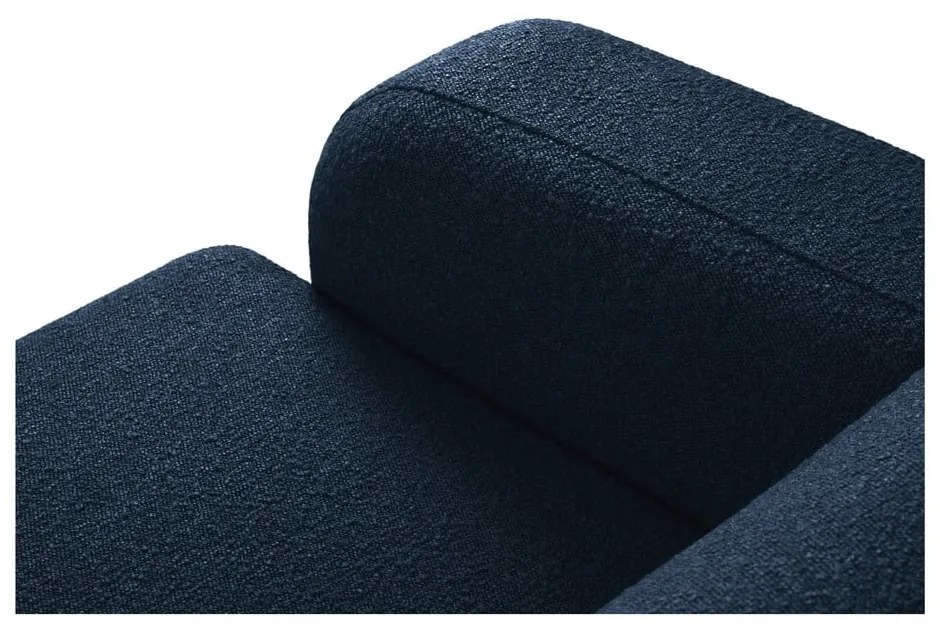 Colțar albastru închis cu tapițerie din stofă bouclé (colț dreapta) Molino – Micadoni Home