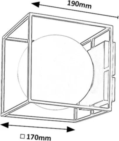 Aplica perete sau tavan pentru exterior IP44 Modane negru