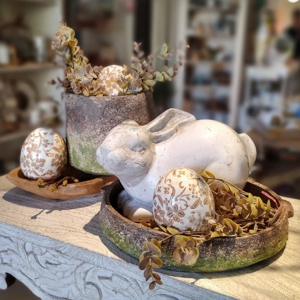 Decoratiune iepuras din ghips 30 cm