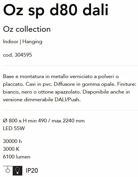 Lustra LED suspendata design modern circular Oz sp d80 dali alama