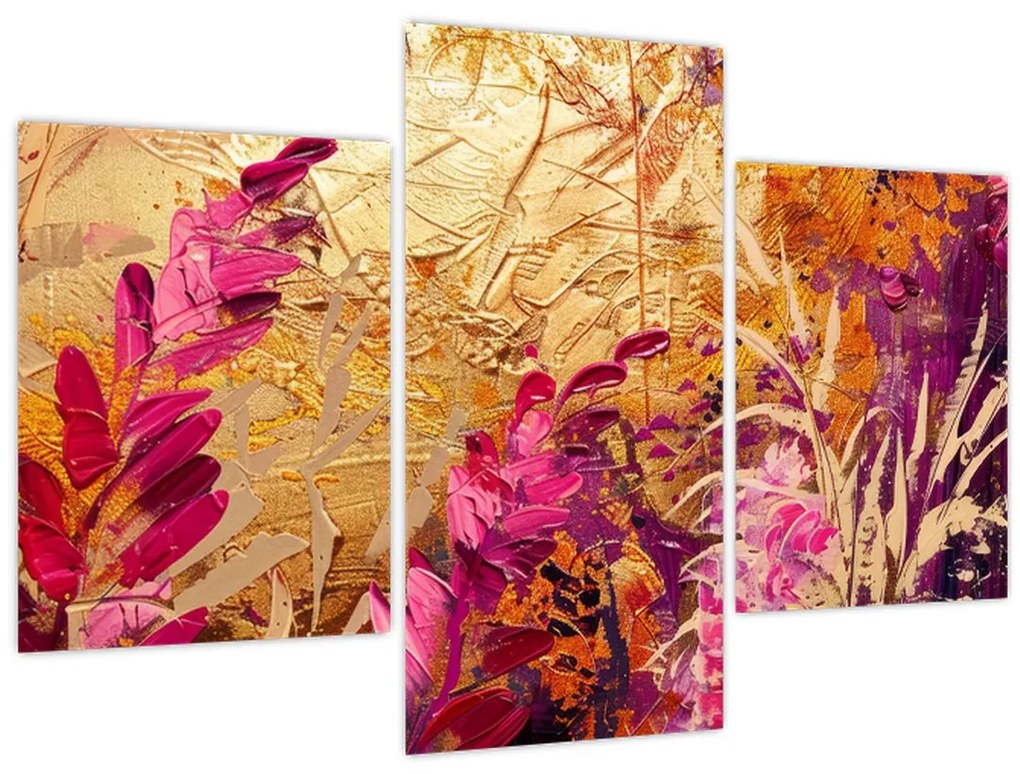 Tablou - Pictură abstractă de flori II. (90x60 cm)