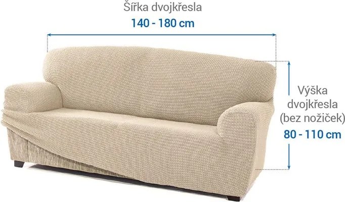 Nueva Textura Huse care se întind foarte bine NIAGARA smântânii fotoliu dublu (l. 140 - 180 cm)