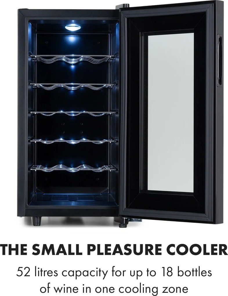 Klarstein Bellevin 18 Uno, răcitor de vinuri, 52 de litri, 11 - 18 ° C, o zonă