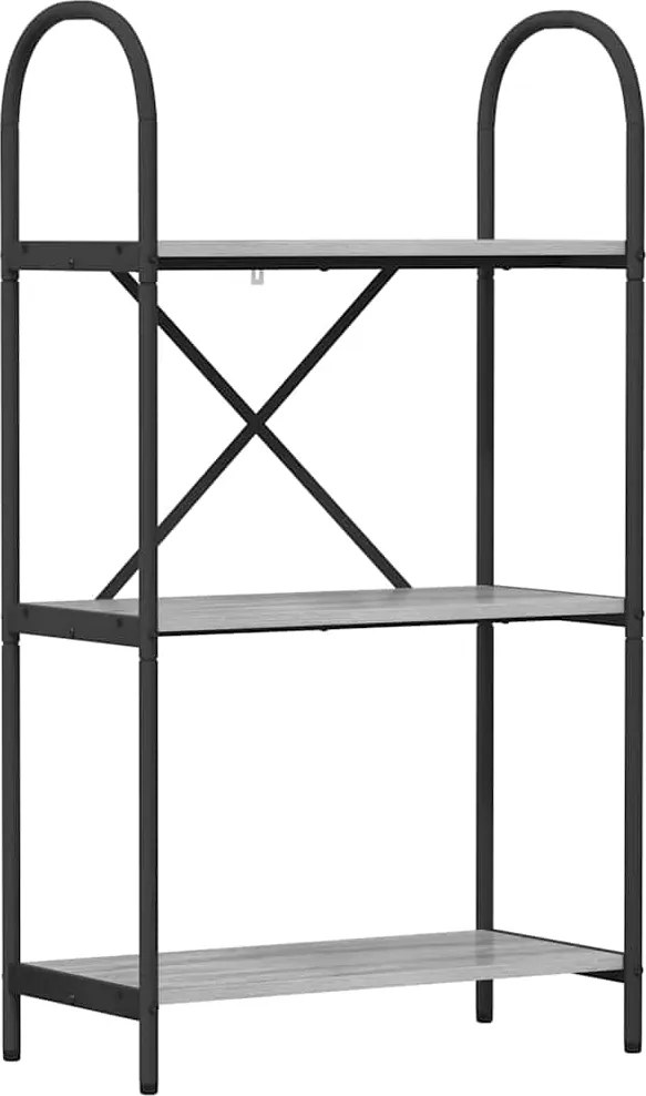 vidaXL Raft pentru cărți Gri Sonoma 60 x 30 x 109 cm Lemn compozit