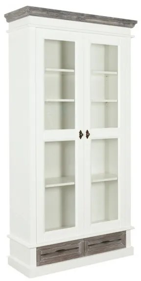 Vitrina Cu 2 Usi Si 2 Sertare Cabana Alb Si Antracite, 100 Cm