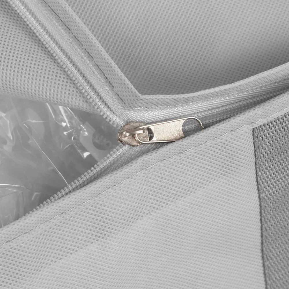 Cutie de depozitare pentru haine din material textil cu vacuum/cu pereți întăriți 56x42x33 cm Granit – Compactor