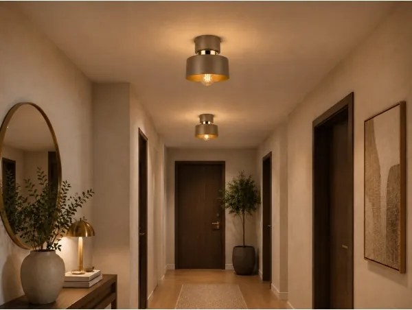 Lampă de tavan IGNIA 1xE27/60W/230V maro/auriu