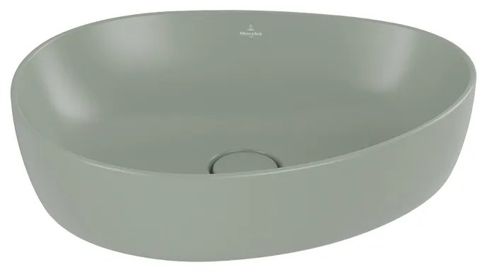 Lavoar pe blat, Villeroy & Boch, Antao, asimetric, 51 cm, verde mat