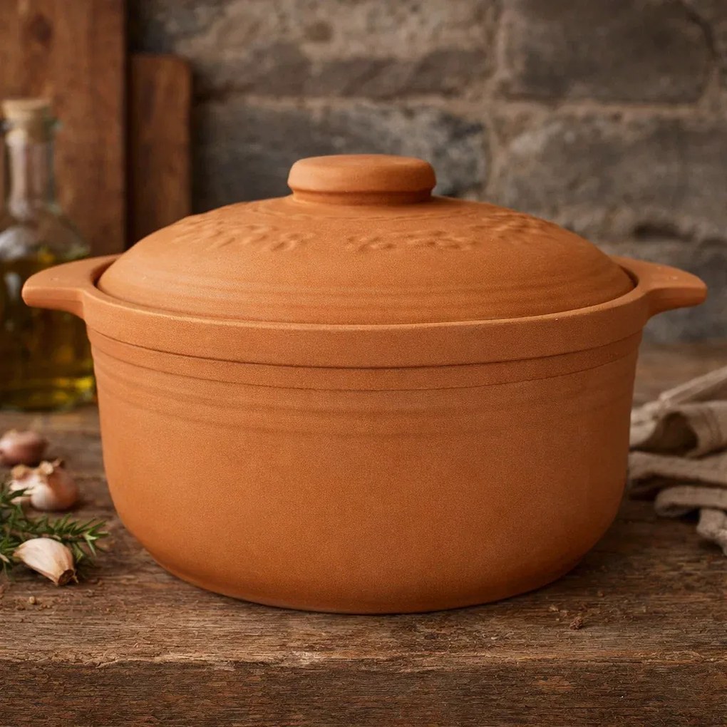 Oala pentru sarmale si friptura glazurata din ceramica, 4 litri